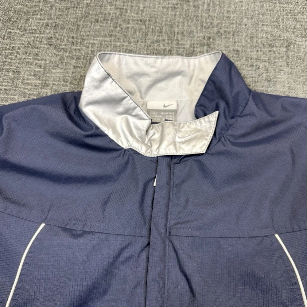 Y2K Nike Windbreaker Jacket Men's Large Swoosh Reflective Nylon Running Zip‎
